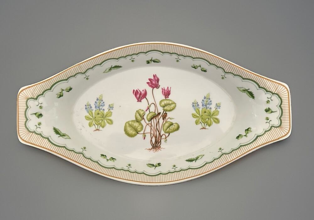 Porcelain Au Gratln Serving Dish Georges Briard Victorian Garden Florals 12”x7”